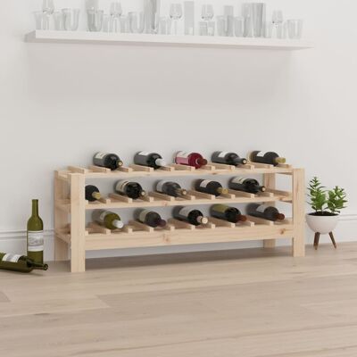 vidaXL Estante de vino 109,5x30x42 cm Madera de pino sólida - Almacenamiento de vino vidaXL Estante de vino 109,5x30x42 cm Madera de pino sólida - Almacenamiento de vino