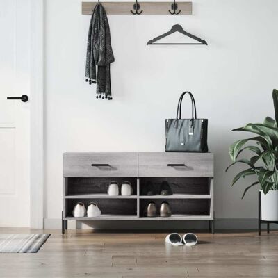 Banco zapatero gris Sonoma con almacenamiento vidaXL - Zapatero, 102x35x55 cm Banco zapatero gris Sonoma con almacenamiento vidaXL - Zapatero, 102x35x55 cm