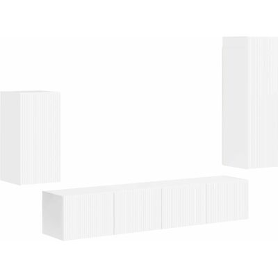 Conjunto De Mueble De Tv 4 Uds. Brillante Madera De Ingeniería Vidaxl Conjunto De Mueble De Tv 4 Uds. Brillante Madera De Ingeniería Vidaxl