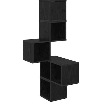 Estante De Esquina De Pared Roble Negro 48 X 48 X 120 Cm Vidaxl Estante De Esquina De Pared Roble Negro 48 X 48 X 120 Cm Vidaxl
