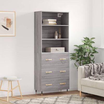 Vidaxl - Aparador Alto Madera Contrachapada Gris Sonoma 69,5x34x180 Cm Vidaxl - Aparador Alto Madera Contrachapada Gris Sonoma 69,5x34x180 Cm
