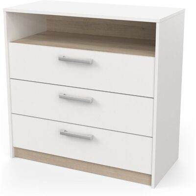 Miroytengo Cómoda Blanco y Roble Kronberg - Estilo Nórdico Miroytengo Cómoda Blanco y Roble Kronberg - Estilo Nórdico