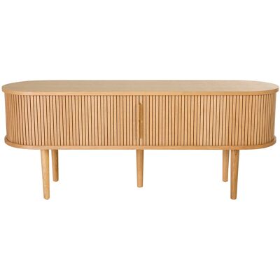 MILIBOO Mueble Tv Vintage Madera Clara Roble Con Almacenaje 2 Puertas Correderas L138 Cm Epic MILIBOO Mueble Tv Vintage Madera Clara Roble Con Almacenaje 2 Puertas Correderas L138 Cm Epic