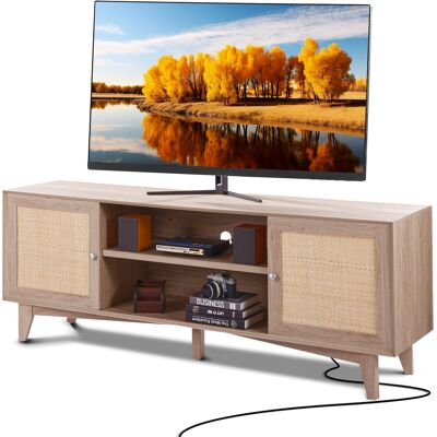 Vevor Soporte Roble De Tv De Ratán De 1677 X 397 X 636 Mm Con Puerta De Ratán Vevor Soporte Roble De Tv De Ratán De 1677 X 397 X 636 Mm Con Puerta De Ratán