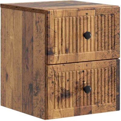 Mesita De Noche De Pared Madera Envejecida 33 X 34,5 X 40 Cm Vidaxl Mesita De Noche De Pared Madera Envejecida 33 X 34,5 X 40 Cm Vidaxl
