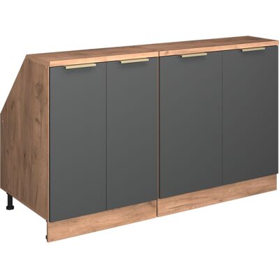 Conjunto De Armarios Para Techo Inclinado Rion, Antracita-oro, 140 Cm Lote De 2 Carcasas De Armario 60 Cm De Profundidad, Vicco Conjunto De Armarios Para Techo Inclinado Rion, Antracita-oro, 140 Cm Lote De 2 Carcasas De Armario 60 Cm De Profundidad, Vicco