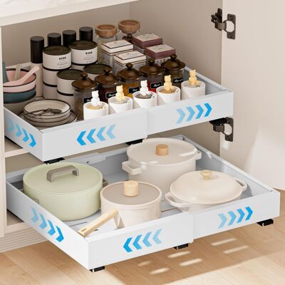OEM Cajón De Cocina Deslizante, Cajón Telescópico Extensible, Organizador De Armario Deslizante, Estante Telescópico Para Armarios De Sala De Estar (blanco) OEM Cajón De Cocina Deslizante, Cajón Telescópico Extensible, Organizador De Armario Deslizante, Estante Telescópico Para Armarios De Sala De Estar (blanco)
