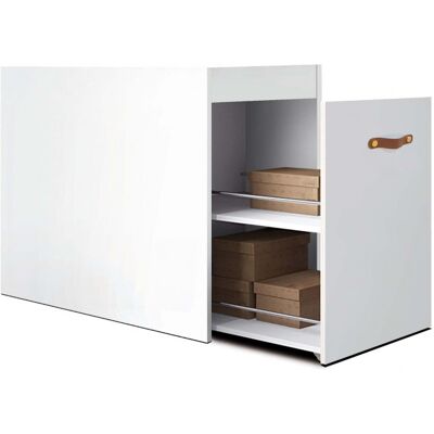 MUEMUE Zapatero Tirador Cuero Aglomerado Blanco 74x100 Cm MUEMUE Zapatero Tirador Cuero Aglomerado Blanco 74x100 Cm