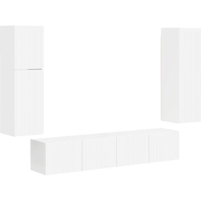 Conjunto De Mueble De Tv 4 Uds. Brillante Madera De Ingeniería Vidaxl Conjunto De Mueble De Tv 4 Uds. Brillante Madera De Ingeniería Vidaxl