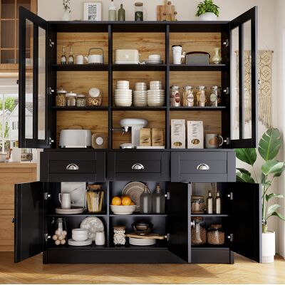 Mueble Vitrina Alto Con Puertas Acrílicas Negro Moderno Okmyhome Mueble Vitrina Alto Con Puertas Acrílicas Negro Moderno Okmyhome