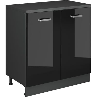 Armario De Ampliación Rion, Negro Brillo Intenso/antracita, 80 X 46 Cm Sin Inclinación Con 2 Puertas, Vicco Armario De Ampliación Rion, Negro Brillo Intenso/antracita, 80 X 46 Cm Sin Inclinación Con 2 Puertas, Vicco