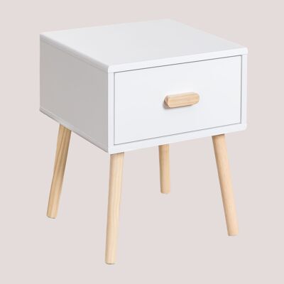 Mesita de Noche en MDF Tom Kids Blanco - Mueble para Dormitorio Mesita de Noche en MDF Tom Kids Blanco - Mueble para Dormitorio