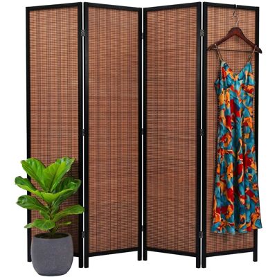Biombo Relaxdays, 4 Paneles, Separador De Ambientes Plegable (al X An): 170 X 160 Cm, Bambú, Salón, Interior, Marrón Biombo Relaxdays, 4 Paneles, Separador De Ambientes Plegable (al X An): 170 X 160 Cm, Bambú, Salón, Interior, Marrón