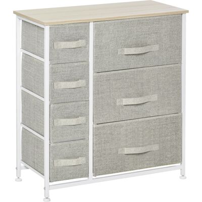 OEM Cómoda Con 7 Cajones De Tela Cajonera Armario De Almacenaje Multifuncional Para Dormitorio Salón Pasillo 63,5x30x71 Cm Gris OEM Cómoda Con 7 Cajones De Tela Cajonera Armario De Almacenaje Multifuncional Para Dormitorio Salón Pasillo 63,5x30x71 Cm Gris