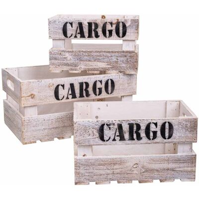 Wanderlust Deco - Set 3 Cajas De Madera Blancas Wanderlust Deco - Set 3 Cajas De Madera Blancas