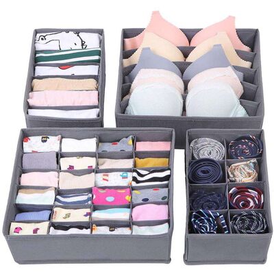 OEM Organizador De Cajones - Juego De Separadores De Cajones - Juego De 4 Piezas - Organizador De Armario - Caja De Almacenamiento - Sistema De Almacenamiento De 45 Compartimentos - Ropa Interior/calcetin OEM Organizador De Cajones - Juego De Separadores De Cajones - Juego De 4 Piezas - Organizador De Armario - Caja De Almacenamiento - Sistema De Almacenamiento De 45 Compartimentos - Ropa Interior/calcetin