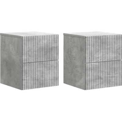 Mesita De Noche De Pared 2 Uds. Gris Hormigón 33 X 34,5 X 40 Cm Vidaxl Mesita De Noche De Pared 2 Uds. Gris Hormigón 33 X 34,5 X 40 Cm Vidaxl