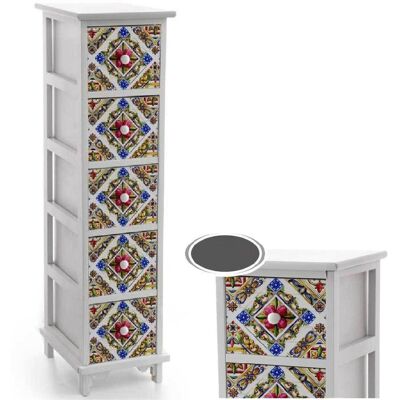 TRADE SHOP TRAESIO Trade Shop - Cómoda 5 Cajones Slim Decorada Ahorro De Espacio Salón 98x26x32cm 829413 - TRADE SHOP TRAESIO Trade Shop - Cómoda 5 Cajones Slim Decorada Ahorro De Espacio Salón 98x26x32cm 829413 -