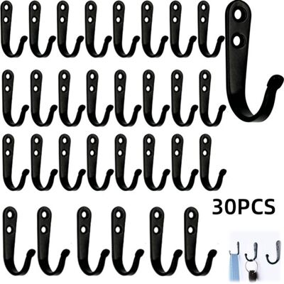 OEM Paquete De 30 Ganchos - Ganchos Para Abrigos - Ganchos De Pared - Estante De Almacenamiento - Ganchos De Metal - Adecuado Para Cocinas, Baños, Dormitorios, Armarios Y Paredes - Negro - 3 X 4,5 Cm OEM Paquete De 30 Ganchos - Ganchos Para Abrigos - Ganchos De Pared - Estante De Almacenamiento - Ganchos De Metal - Adecuado Para Cocinas, Baños, Dormitorios, Armarios Y Paredes - Negro - 3 X 4,5 Cm