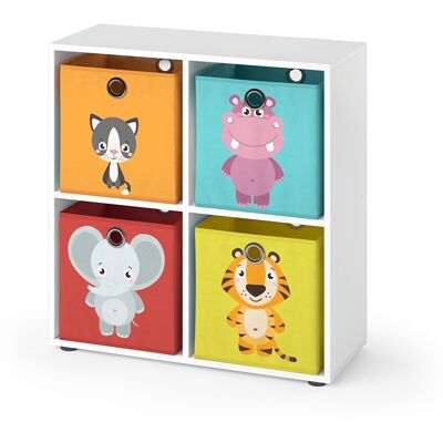 Estantería infantil Vicco Tetra - 4 cajas plegables - Almacenaje infantil Estantería infantil Vicco Tetra - 4 cajas plegables - Almacenaje infantil