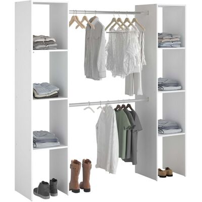 MIROYTENGO Vestidor Modular Abierto Custom Para Dormitorio En Color Blanco Incluye 2 Modulo A Con 6 Estantes Y 2 Barra Colgadora 176x180 Cm MIROYTENGO Vestidor Modular Abierto Custom Para Dormitorio En Color Blanco Incluye 2 Modulo A Con 6 Estantes Y 2 Barra Colgadora 176x180 Cm