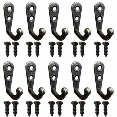 DPZO Percheros Metálicos De Estilo Retro Vintage Con Tornillos, Percheros De Pared, Color Negro, 10 Unidades. DPZO Percheros Metálicos De Estilo Retro Vintage Con Tornillos, Percheros De Pared, Color Negro, 10 Unidades.