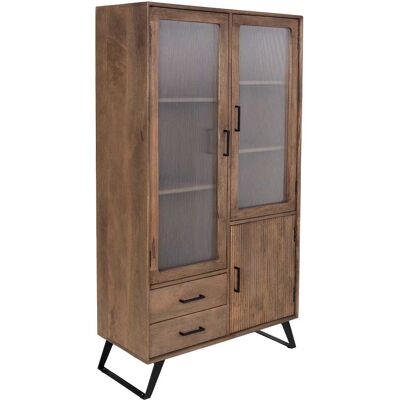WANDERLUST DECO Vitrina De Madera Artesanal Marrón 90x40x170h Cm WANDERLUST DECO Vitrina De Madera Artesanal Marrón 90x40x170h Cm