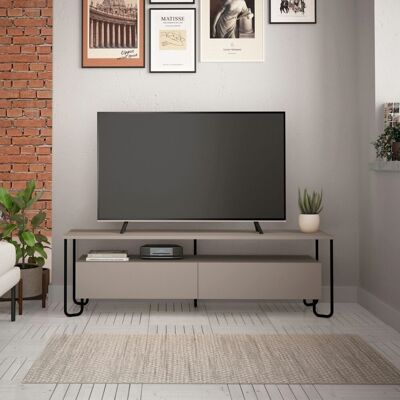 Webmarketpoint - Mueble Tv Cornea Gris Paloma Con Dos Puertas Webmarketpoint - Mueble Tv Cornea Gris Paloma Con Dos Puertas