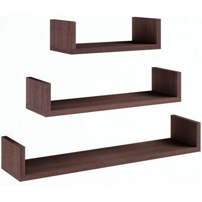OEM Estante Colgante Ex3 Grande Wengué Conjunto De 3 Estantes OEM Estante Colgante Ex3 Grande Wengué Conjunto De 3 Estantes
