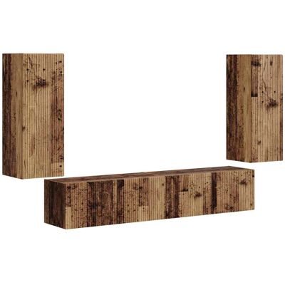 Conjunto De Mueble Para Tv De Pared 4 Uds. Madera Vieja Vidaxl Conjunto De Mueble Para Tv De Pared 4 Uds. Madera Vieja Vidaxl