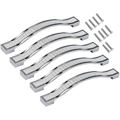 OEM Tiradores De Aleación Con Cristales De Imitación De Diamantes, 5 Unidades, Para Cómoda, Armario De Cocina, Ropero (plata, 128 Mm, 5 Unidades) - Crezuo OEM Tiradores De Aleación Con Cristales De Imitación De Diamantes, 5 Unidades, Para Cómoda, Armario De Cocina, Ropero (plata, 128 Mm, 5 Unidades) - Crezuo