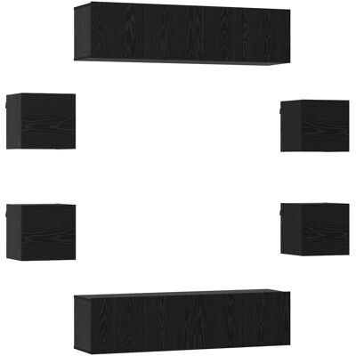 Conjunto De Mueble De Tv 8 Uds. Roble Negro Vidaxl Conjunto De Mueble De Tv 8 Uds. Roble Negro Vidaxl