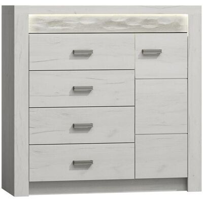 Mobilier1 - Cómoda Serfeno 115, Arte Blanco, Con Cajones Y Puertas, Número De Cajones: 0, 104x109x42cm Mobilier1 - Cómoda Serfeno 115, Arte Blanco, Con Cajones Y Puertas, Número De Cajones: 0, 104x109x42cm