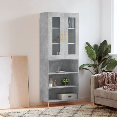 vidaXL Gabinete de almacenamiento Gris Cemento 69,5x34x180 cm vidaXL Gabinete de almacenamiento Gris Cemento 69,5x34x180 cm
