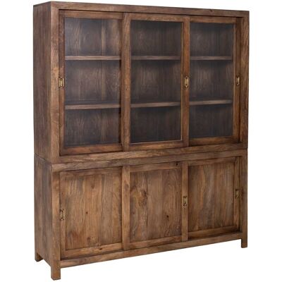 WANDERLUST DECO Vitrina De Madera Artesanal Marrón 160x45x190h Cm WANDERLUST DECO Vitrina De Madera Artesanal Marrón 160x45x190h Cm