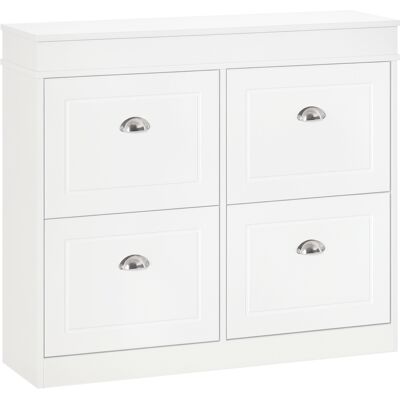 OEM Mueble Zapatero De 4 Puertas Zapatero Estrecho Con Estantes Ajustables Y Extraíbles Capacidad De 16 Pares Para Pasillo Entrada Recibidor 98x24x83 Cm Blanco OEM Mueble Zapatero De 4 Puertas Zapatero Estrecho Con Estantes Ajustables Y Extraíbles Capacidad De 16 Pares Para Pasillo Entrada Recibidor 98x24x83 Cm Blanco