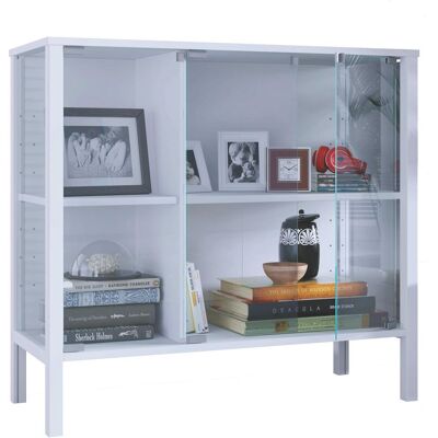Escaparate De Cristal Del Aparador De Jensol Con El Vidrio 80x87x35 - Vcm Escaparate De Cristal Del Aparador De Jensol Con El Vidrio 80x87x35 - Vcm