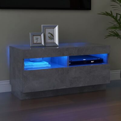vidaXL Gabinete de TV con luces LED Gris Cemento - Tipo de TV vidaXL Gabinete de TV con luces LED Gris Cemento - Tipo de TV