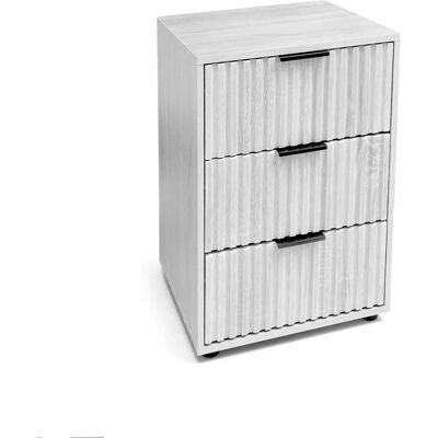 GICOS Comodino Moderno Blanco Con 3 Cassettes 50 X 40 X 64 GICOS Comodino Moderno Blanco Con 3 Cassettes 50 X 40 X 64
