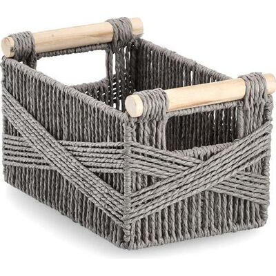 Cesta De Almacenamiento Zeller Con Asas De Madera 29x17 Cm Cesta De Almacenamiento Zeller Con Asas De Madera 29x17 Cm
