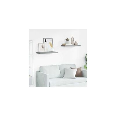 OEM Estantes Flotantes De Pared, Juego De 2, Gris, 60 X 23,5 X 3,8 Cm, Mdf-crezuo OEM Estantes Flotantes De Pared, Juego De 2, Gris, 60 X 23,5 X 3,8 Cm, Mdf-crezuo