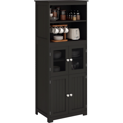 Homcom Armario de Cocina Compacto - Estantes Ajustables y Vidrio Templado Homcom Armario de Cocina Compacto - Estantes Ajustables y Vidrio Templado