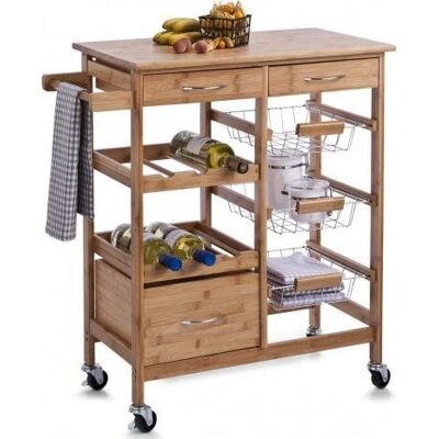 Zeller Carro De Cocina De Bambú Natural 66 X 38 Cm Zeller Carro De Cocina De Bambú Natural 66 X 38 Cm