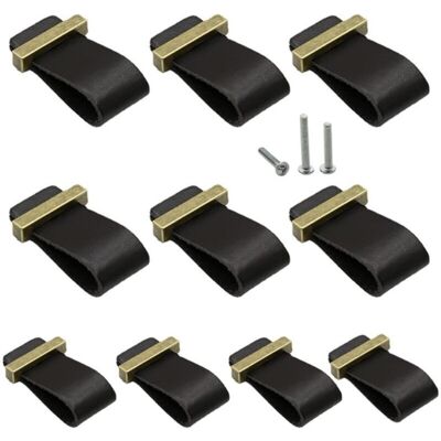 OEM 10 Tiradores De Cuero Negro Para Muebles, Armarios, Cajones, Cómodas Y Roperos - Crezuo OEM 10 Tiradores De Cuero Negro Para Muebles, Armarios, Cajones, Cómodas Y Roperos - Crezuo