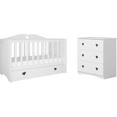 OEM Cuna Bebé 60x120 Y Cómoda 3 Cajones Kocot Kids Julia Blanco OEM Cuna Bebé 60x120 Y Cómoda 3 Cajones Kocot Kids Julia Blanco
