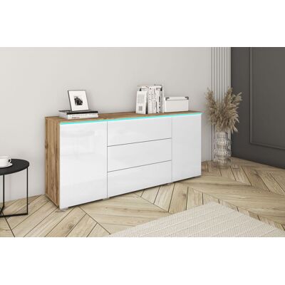 BRATEX - VERA 150 cm - color wotan/blanco brillo - Dresser BRATEX - VERA 150 cm - color wotan/blanco brillo - Dresser