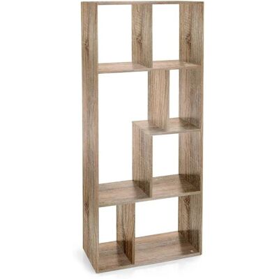 GICOS Librería Moderna De Roble 63 X 24 X 150 Cm Con Siete Compartimentos Asimétricos GICOS Librería Moderna De Roble 63 X 24 X 150 Cm Con Siete Compartimentos Asimétricos