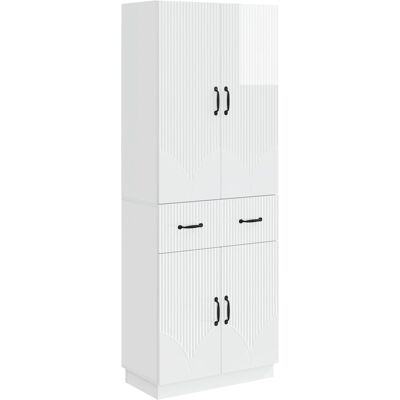 Juego De Armarios 2 Uds. Blanco Brillante Madera De Ingeniería Vidaxl Juego De Armarios 2 Uds. Blanco Brillante Madera De Ingeniería Vidaxl