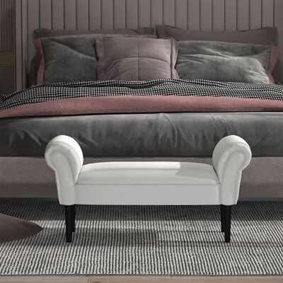 PZCC Homcom Banco Zapatero Banqueta Con Brazos Tapizada Tipo Banco De Madera Para Dormitorio Salón Recibidor 102x36x51cm Carga 130kg PZCC Homcom Banco Zapatero Banqueta Con Brazos Tapizada Tipo Banco De Madera Para Dormitorio Salón Recibidor 102x36x51cm Carga 130kg