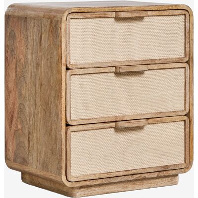 Pack De 2 Mesitas De Noche 50x35 Cm En Madera De Mango, Mdf Y Yute Abrams Sklum Pack De 2 Mesitas De Noche 50x35 Cm En Madera De Mango, Mdf Y Yute Abrams Sklum